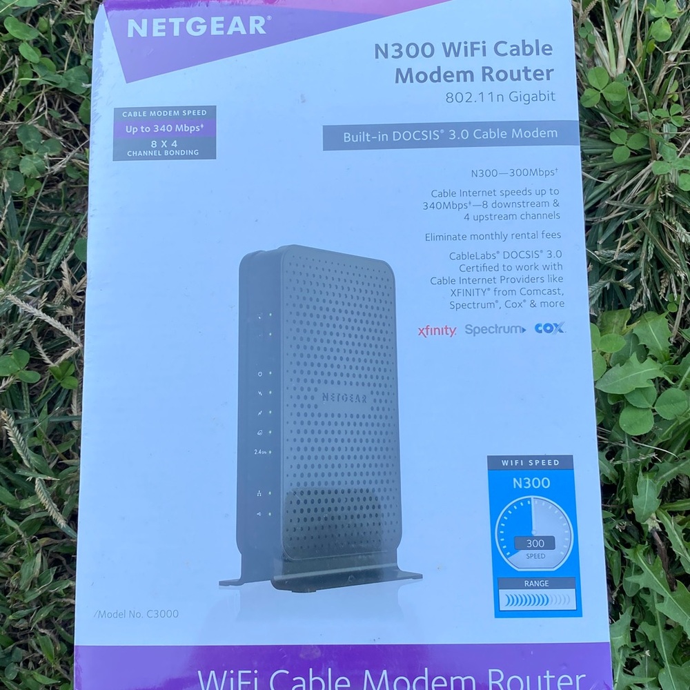 NETGEAR N300 Black WiFi Modem Router